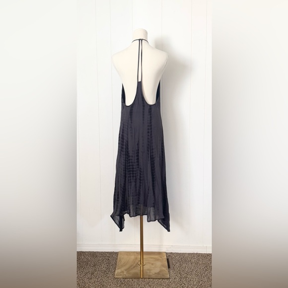 Chan Luu Shabori Tie Dye Nine Iron Black Asymmetrical Dress Small Viscose - Picture 4 of 8